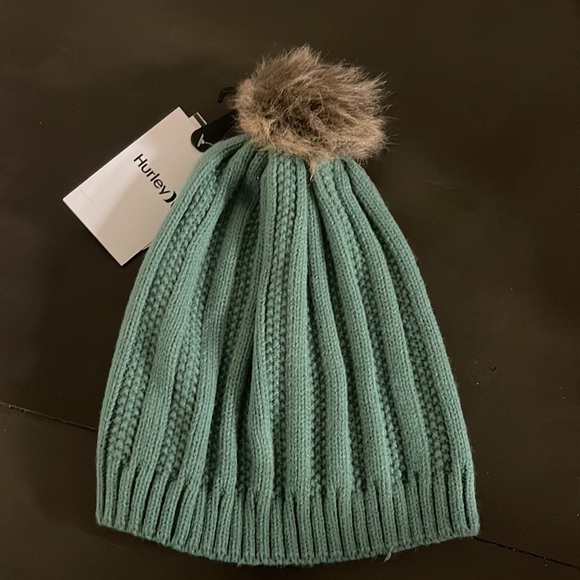 Hurley Women's Winter Hat - Helena Hand-Knit Slouchy Pom Pom Beanie - Picture 2 of 3